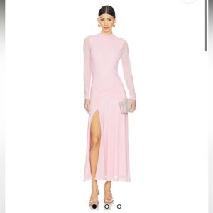 Bardot Lea Mesh Midi Dress Pink